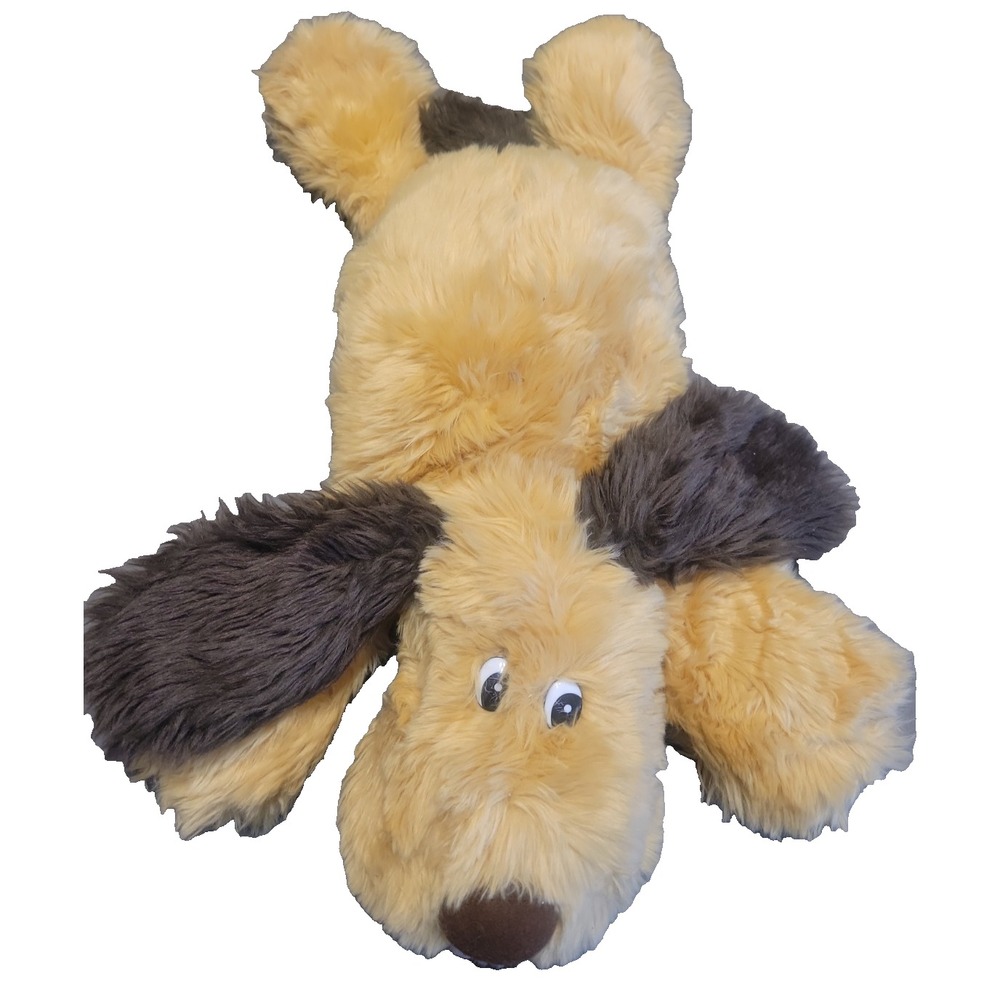 Chosun Shaggy Floppy 20" Puppy Dog Laying Down Pink Tongue Brown Ears Tan Plush
